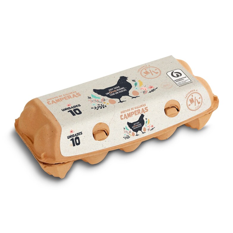 Dia Huevos camperos categoría A clase M/L Dia bandeja 10 unidades