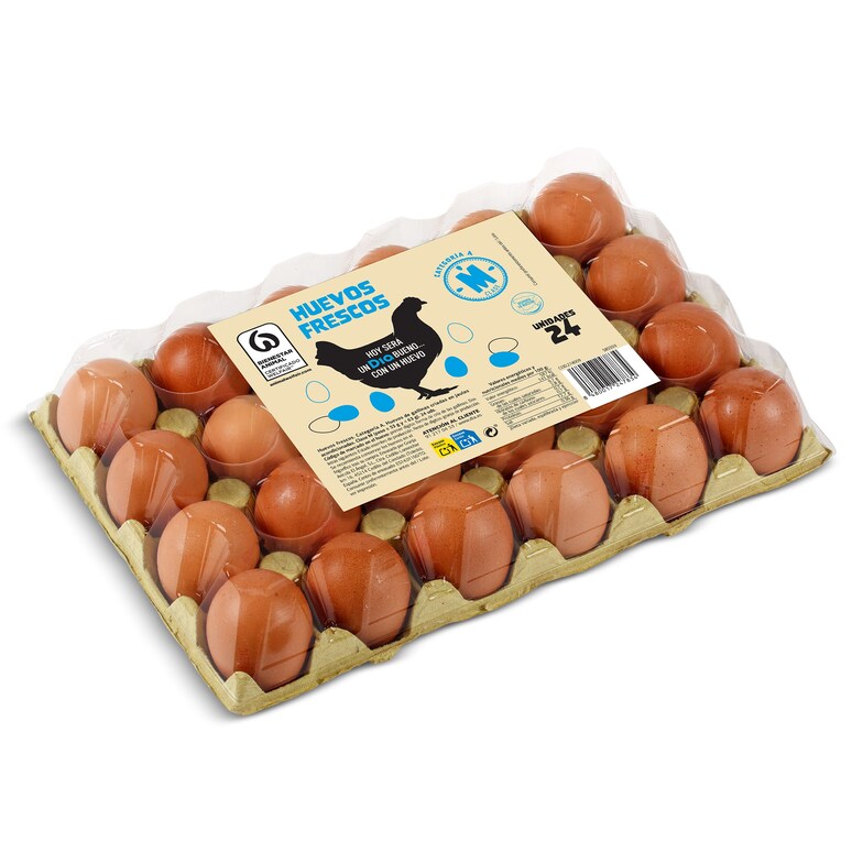 Dia Huevos frescos categoría A clase M Dia bandeja 24 unidades