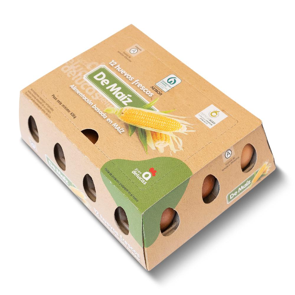 Dia Huevos frescos maíz categoría A clase M/L Grupo de lucas caja 12 unidades