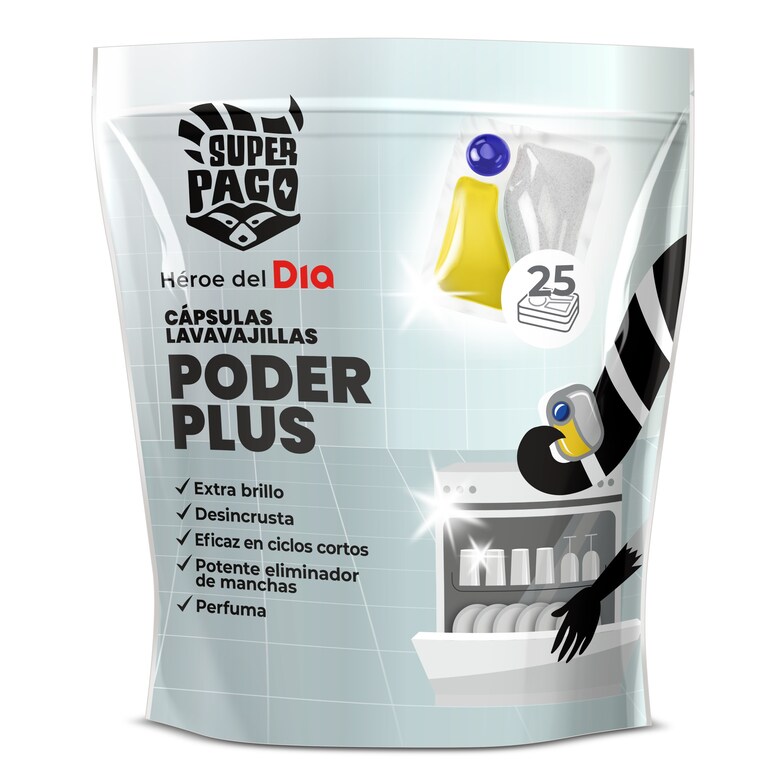 Dia Lavavajillas Máquina Poder Plus Super Paco De Dia Bolsa 25 Unidades