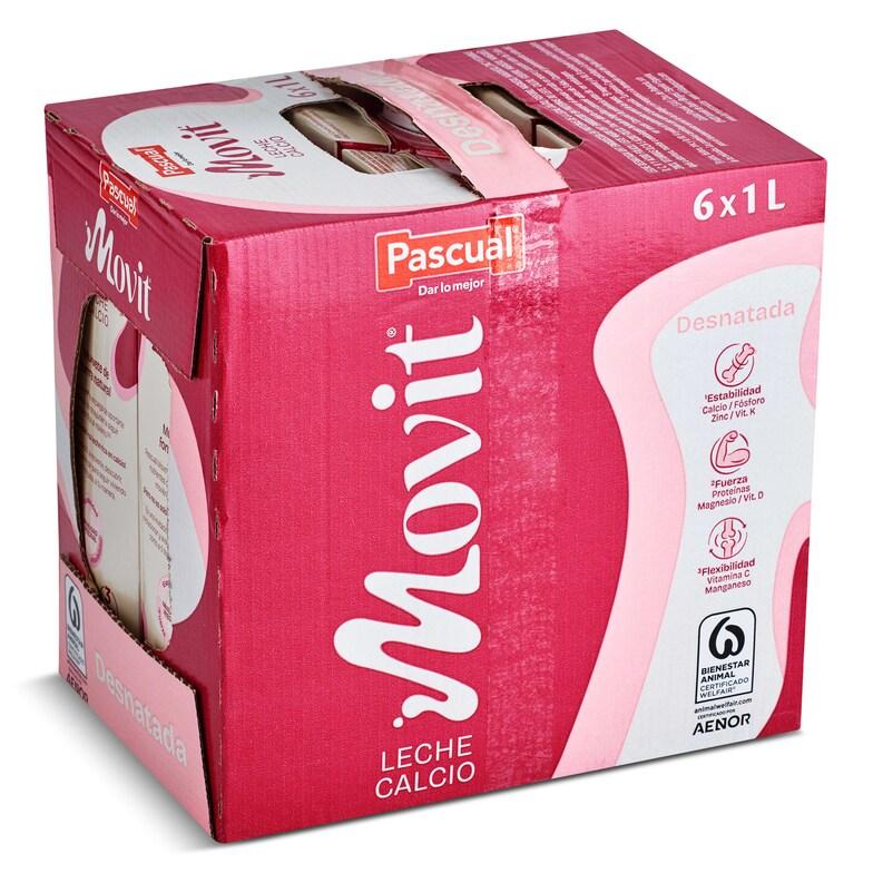 Dia Leche desnatada calcio Pascual Movit brik 6 x 1 l