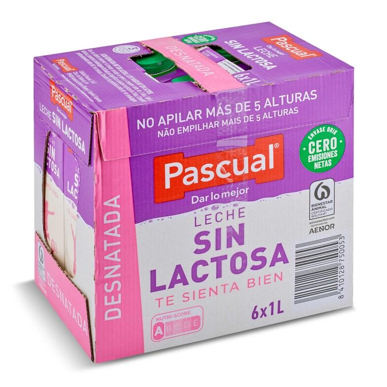 Dia Leche desnatada sin lactosa Pascual brik 6 x 1 l