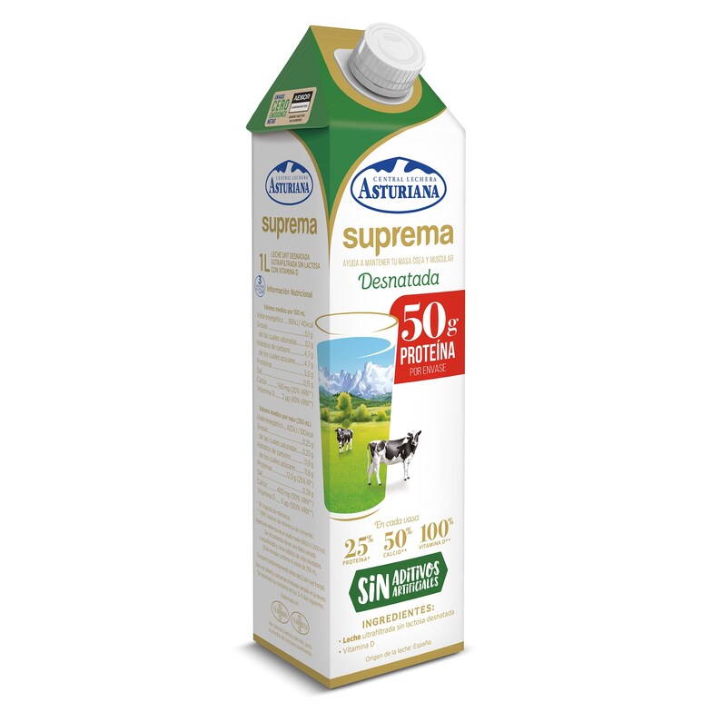 Dia Leche desnatada suprema Central Lechera Asturiana brik 1 l