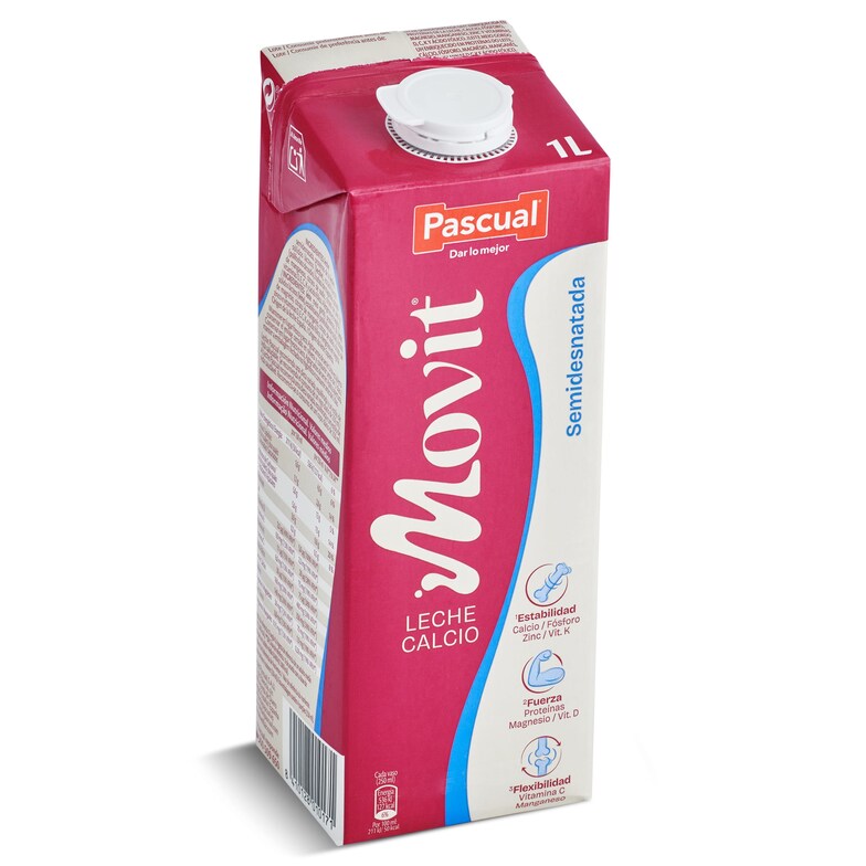 Dia Leche Semidesnatada Calcio Pascual Movit Brik 1 L