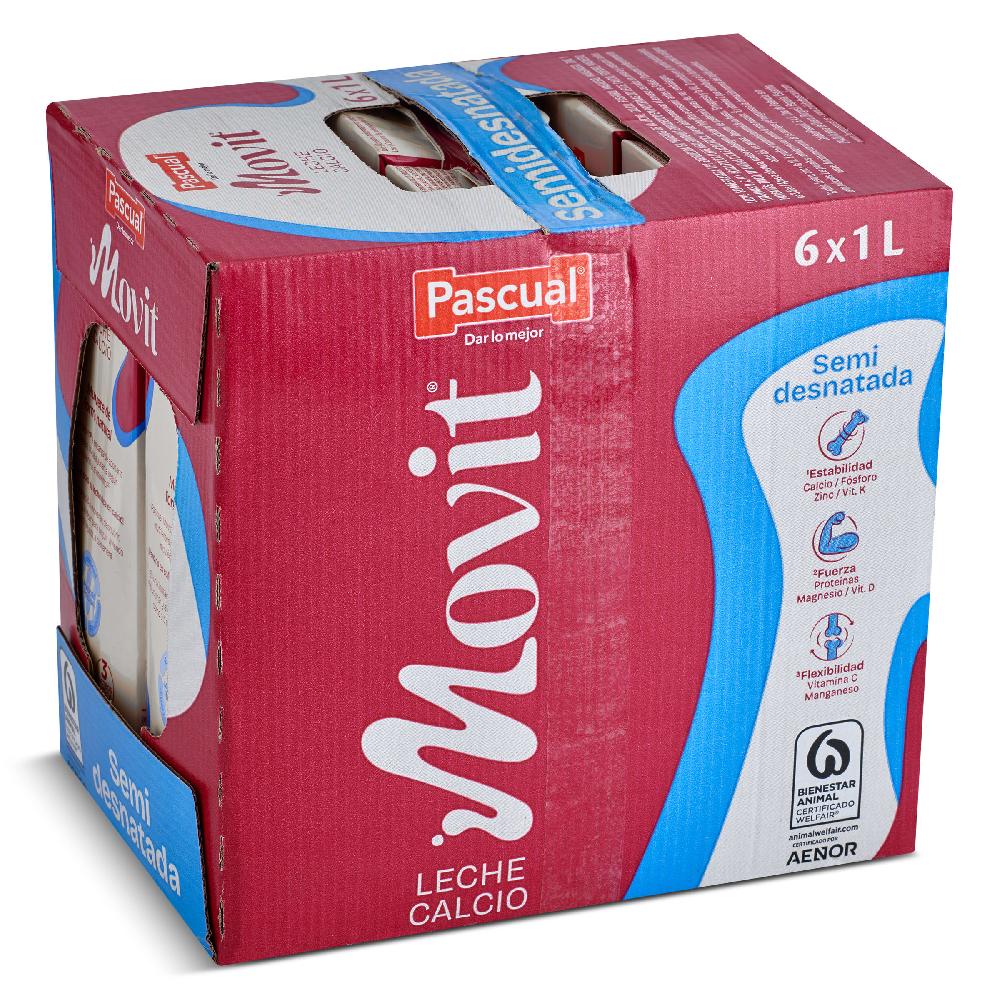 Dia Leche semidesnatada calcio Pascual Movit brik 6 x 1 l