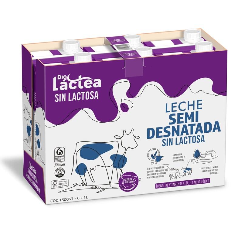 Dia Leche semidesnatada sin lactosa Dia Láctea brik 6 x 1 l