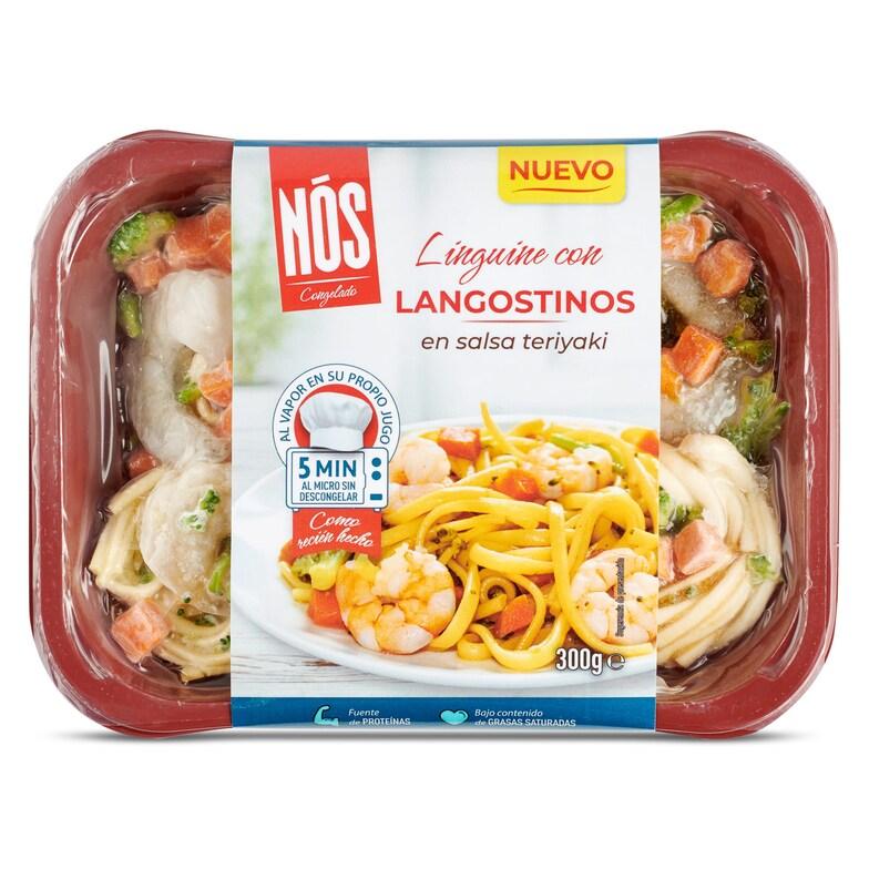 Dia Linguine con langostinos y salsa teriyaki Nos bandeja 300 g