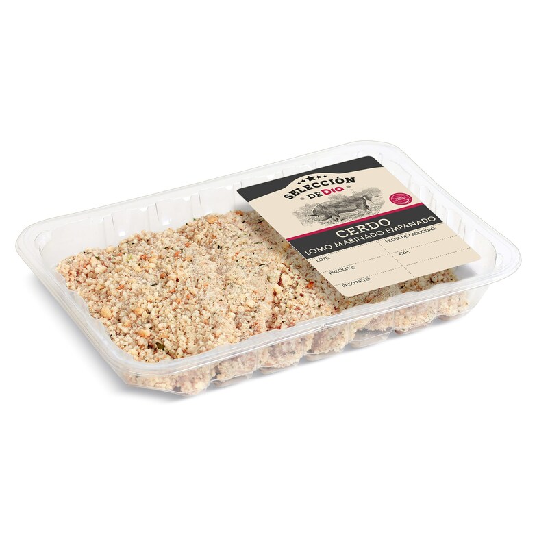Dia Lomo de cerdo marinado empanado Selección de Dia bandeja 450 g aprox