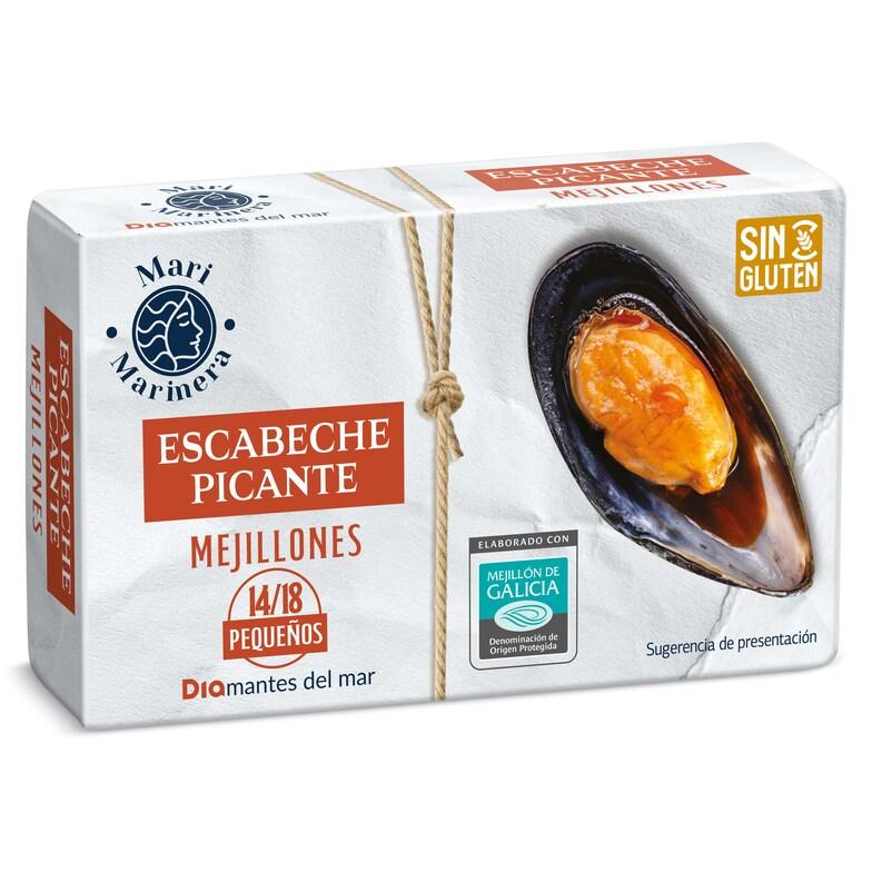 Dia Mejillones en escabeche picantes 14/18 piezas Mari Marinera de Dia lata 69 g