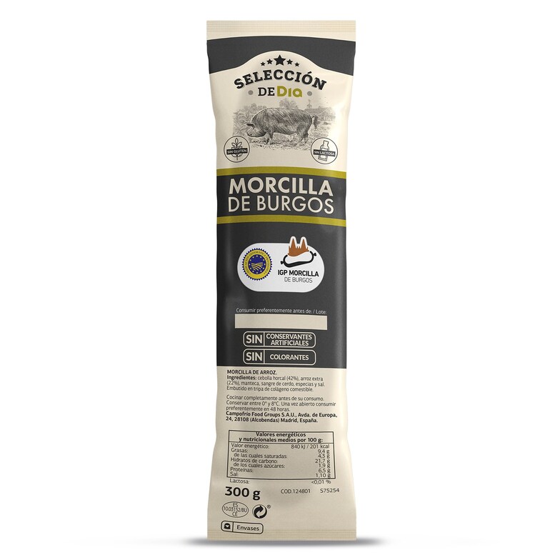 Dia Morcilla de burgos Selección de Dia bolsa 300 g