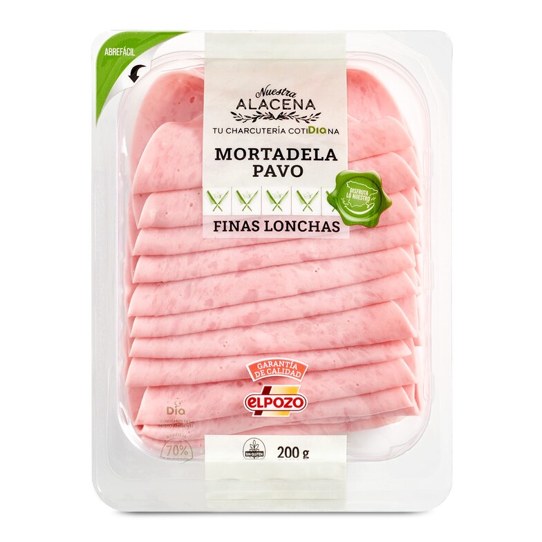 Dia Mortadela De Pavo Nuestra Alacena De Dia Sobre 200 G