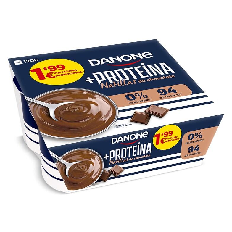 Dia Natillas de chocolate alta en proteínas Danone pack 4 x 120 g