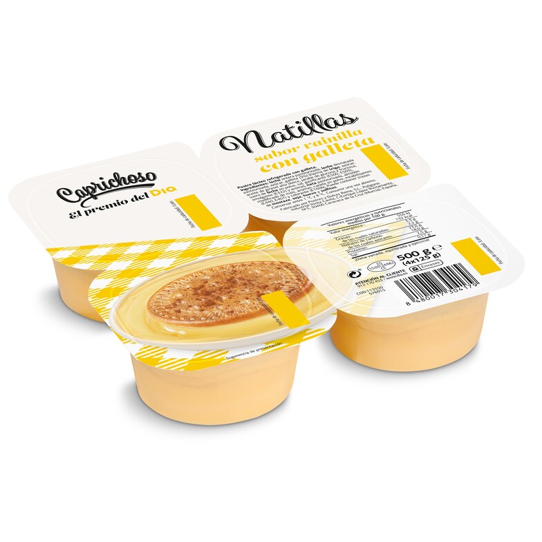 Dia Natillas de vainilla con galleta Caprichoso Dia pack 4 x 125 g