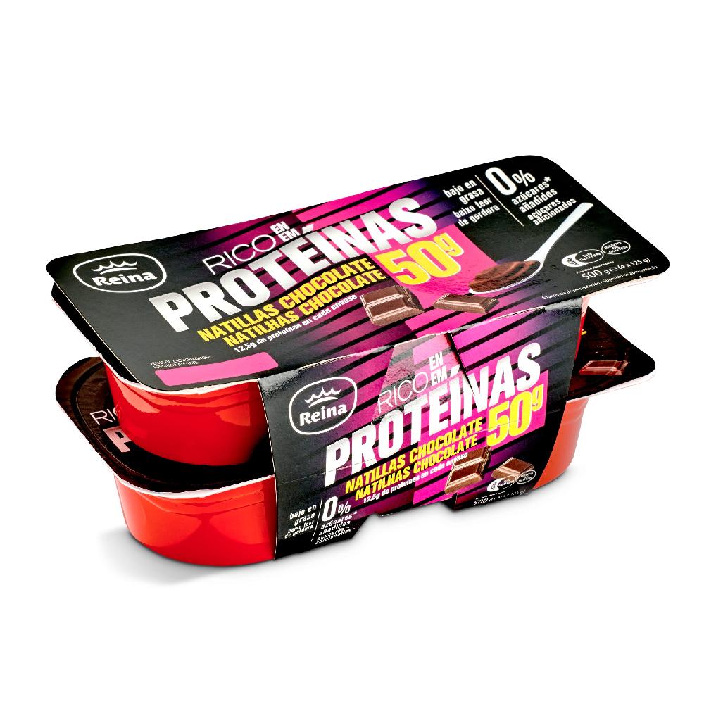 Dia Natillas sabor chocolate rico en proteínas Reina pack 4 x 125 g