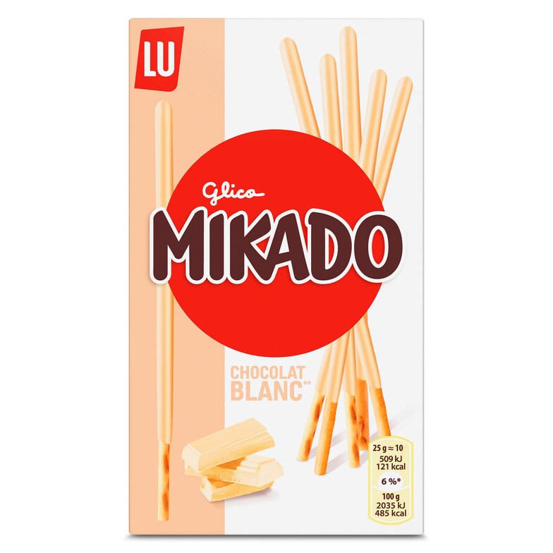 Dia Palitos de galleta recubiertos de chocolate blanco Mikado caja 70 g