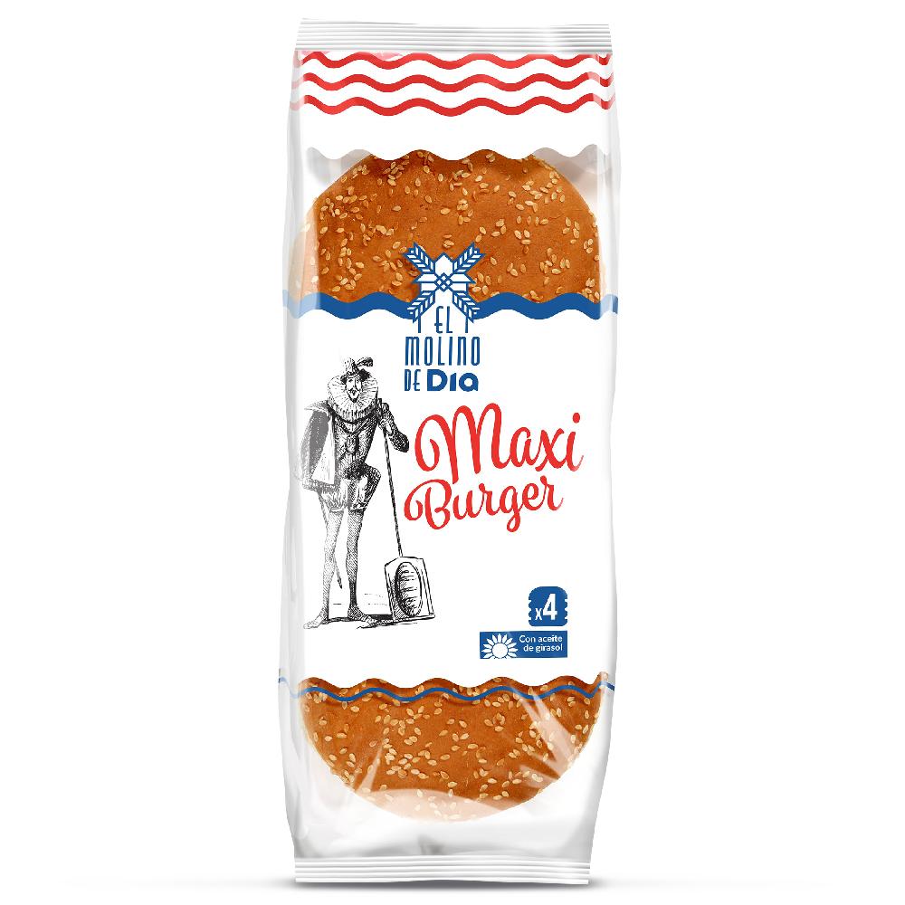 Dia Pan de hamburguesa maxi El molino de Dia bolsa 300 g