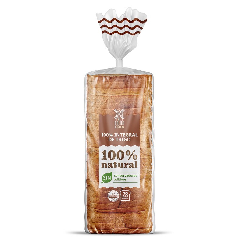 Dia Pan de molde 100% integral familiar El molino de Dia bolsa 820 g