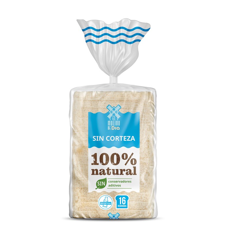 Dia Pan de molde blanco sin corteza El molino de Dia bolsa 450 g