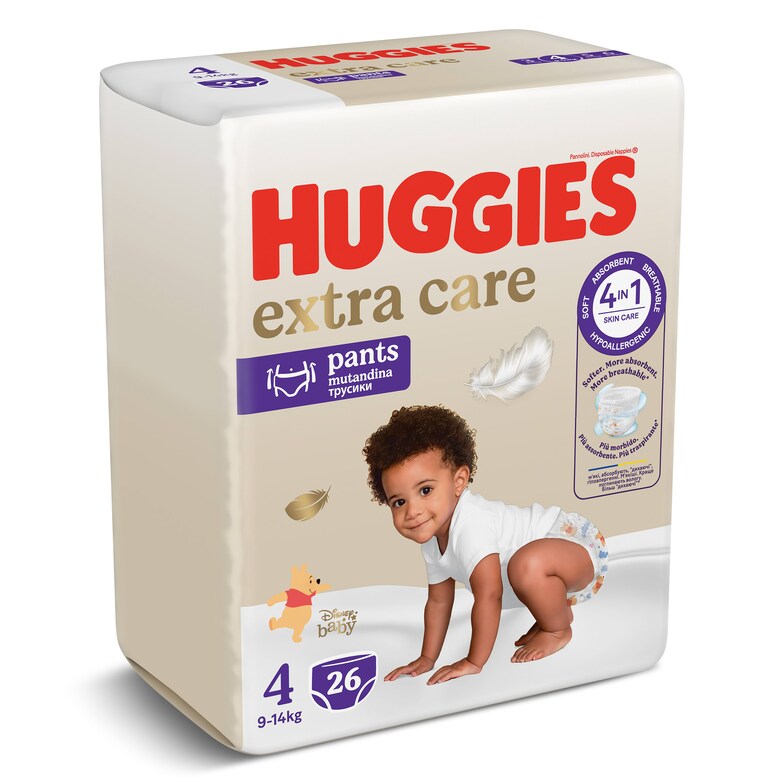 Dia Pañales pants 9-14 kgs talla 4 Huggies Extra Care bolsa 26 unidades