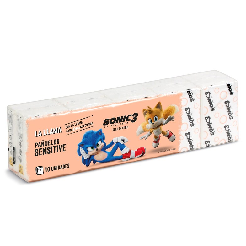 Dia Pañuelos pocket blancos Sonic La Llama Dia paquete 10 unidades