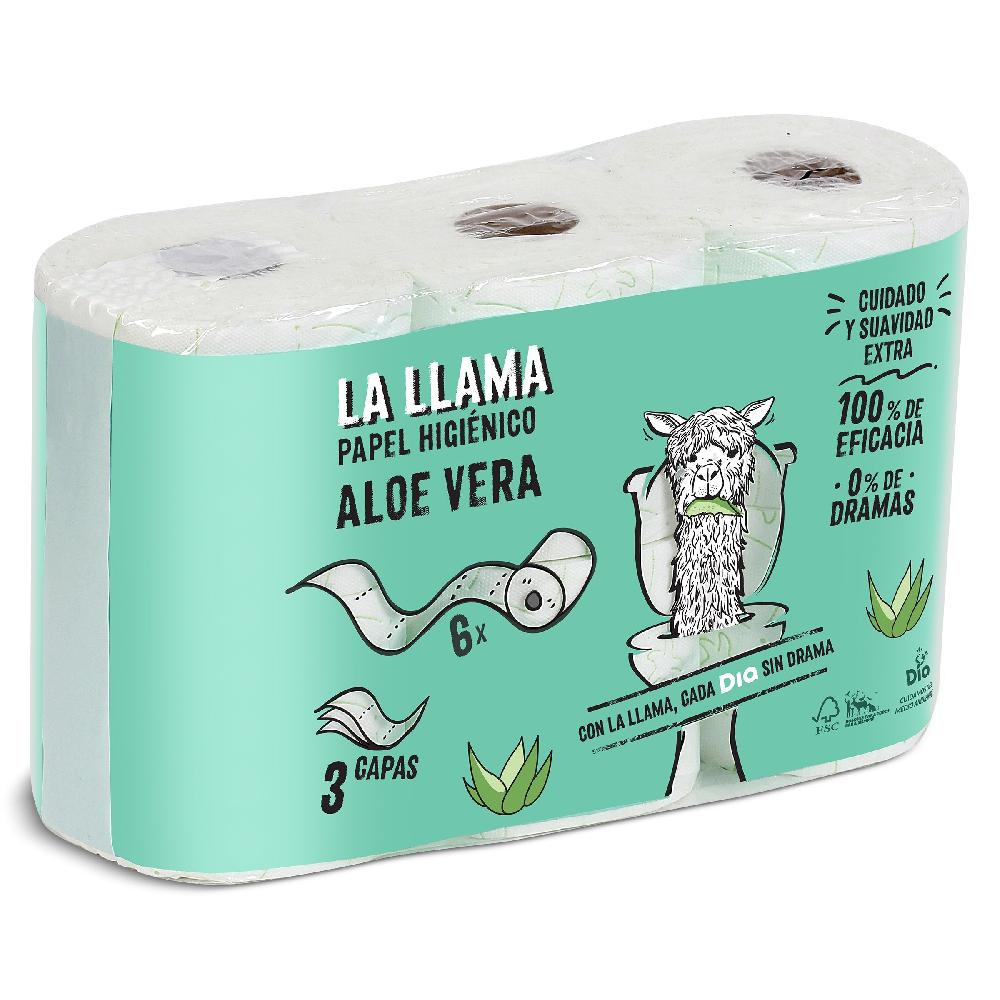 Dia Papel higiénico aloe vera 3 capas La Llama Dia bolsa 6 unidades