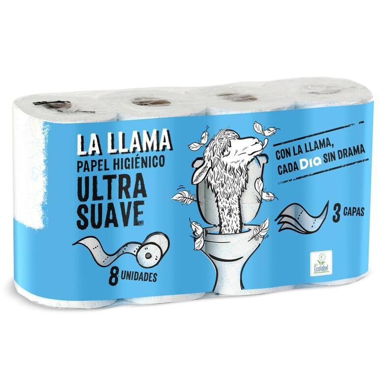 Dia Papel higiénico ultra suave 3 capas La Llama Dia bolsa 8 unidades