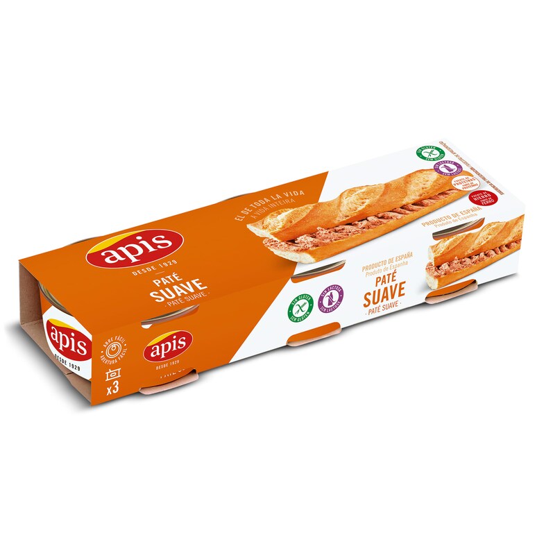 Dia Paté de hígado de cerdo suave Apis lata 3 x 80 g