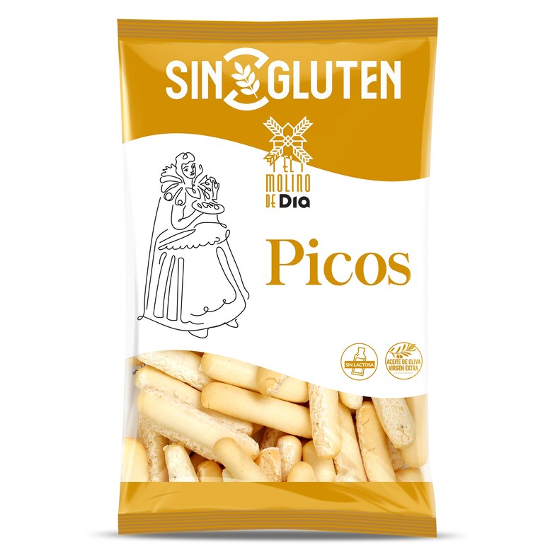 Dia Picos de pan sin gluten El molino de Dia bolsa 100 g