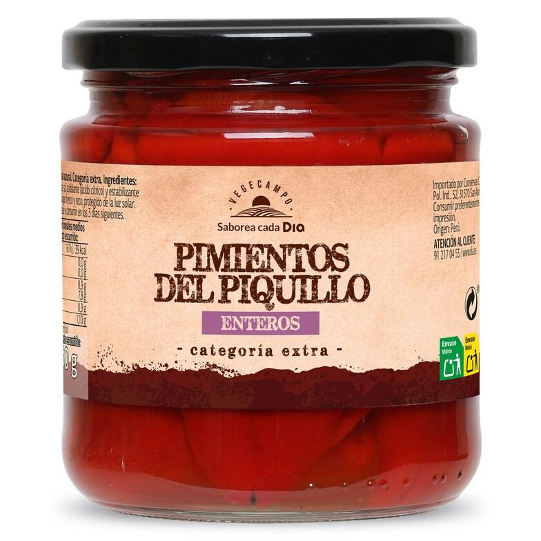 Dia Pimientos Del Piquillo Enteros Al Natural Vegecampo De Dia Frasco 260 G
