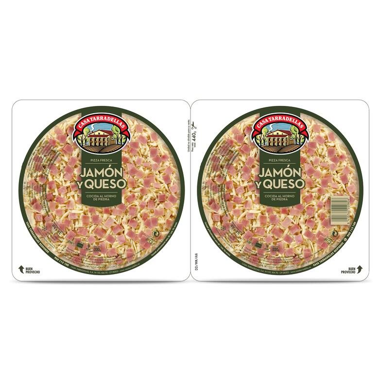 Dia Pizza jamón y queso Casa Tarradellas bandeja 2 x 225 g