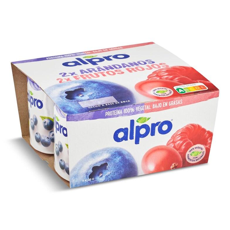 Dia Postre De Soja Sabor Arándanos Y Frutos Rojos Alpro Pack 4 X 125 G