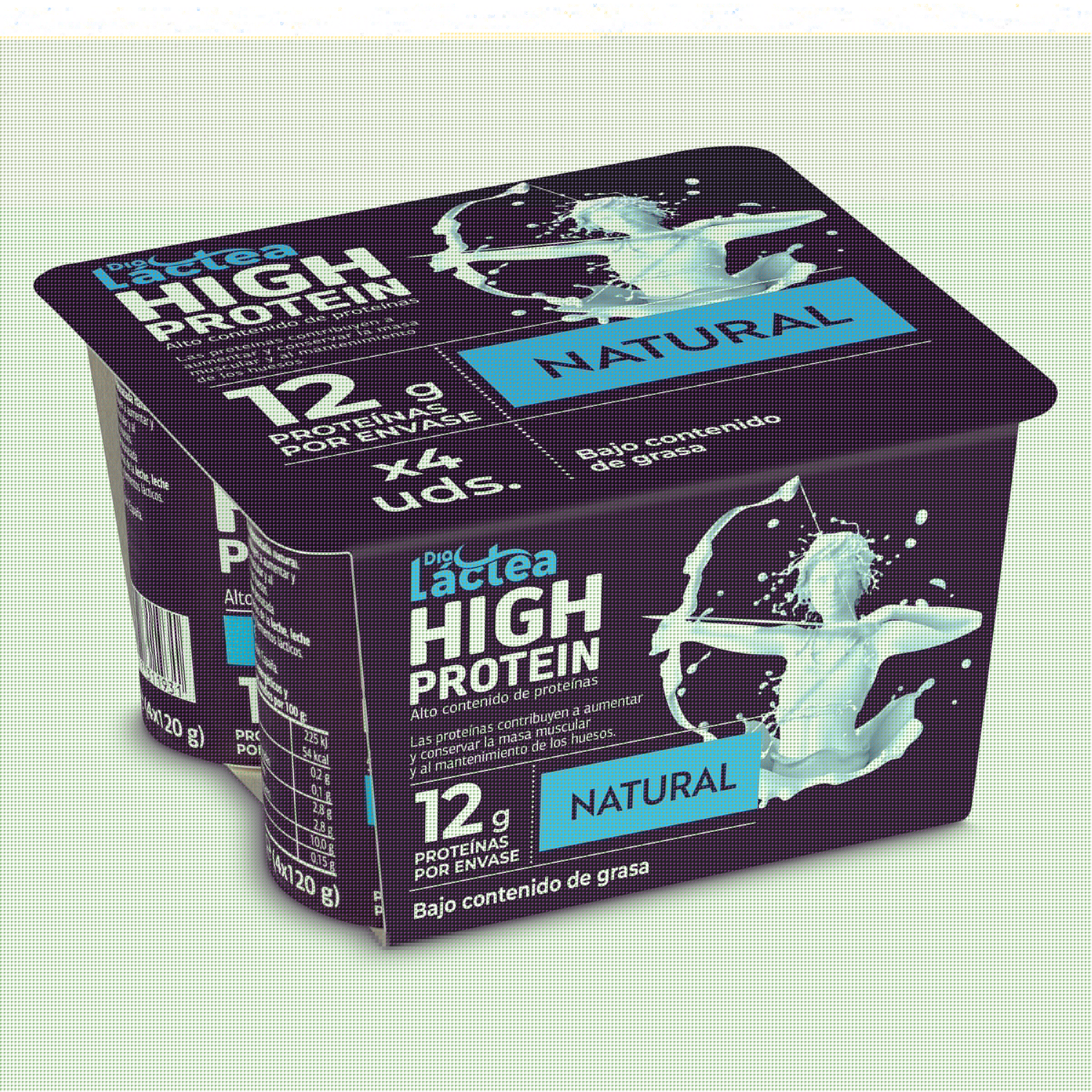 Dia Postre Lácteo Natural Alto En Proteína Dia Láctea Pack 4 X 120 G