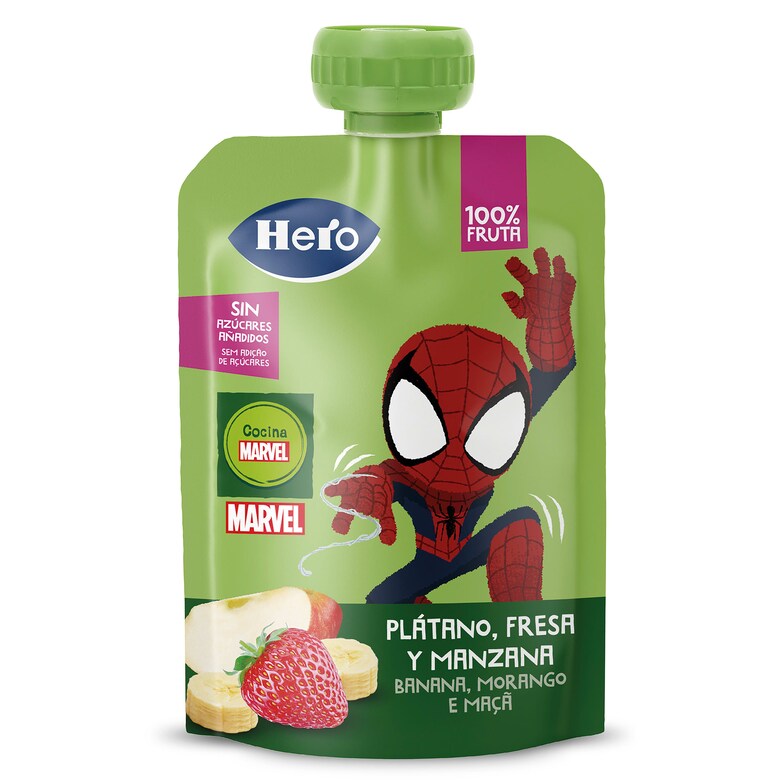 Dia Puré de plátano fresa y manzana Hero bolsa 100 g