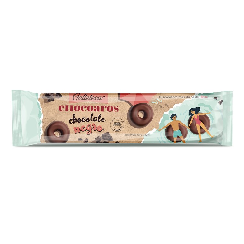 Dia Roscos de galleta con chocolate negro chocoaros Galleteca de Dia bolsa 128 g