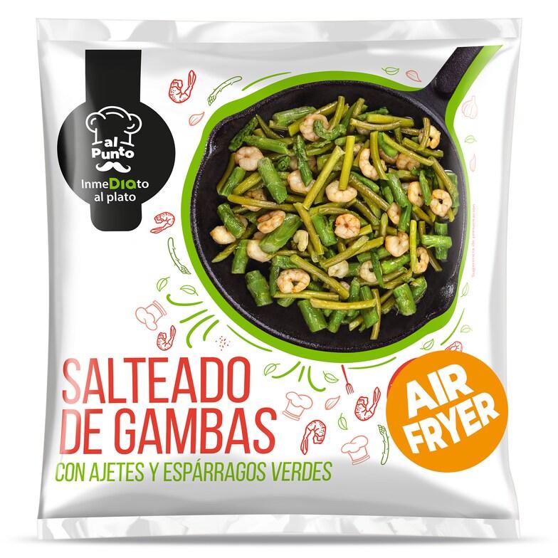Dia Salteado de gambas ajetes y espárragos verdes Al Punto Dia bolsa 400 g