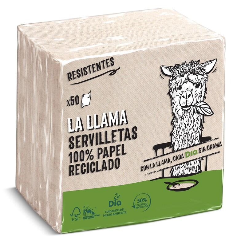 Dia Servilletas Recicladas 2 Capas La Llama Dia Bolsa 50 Unidades