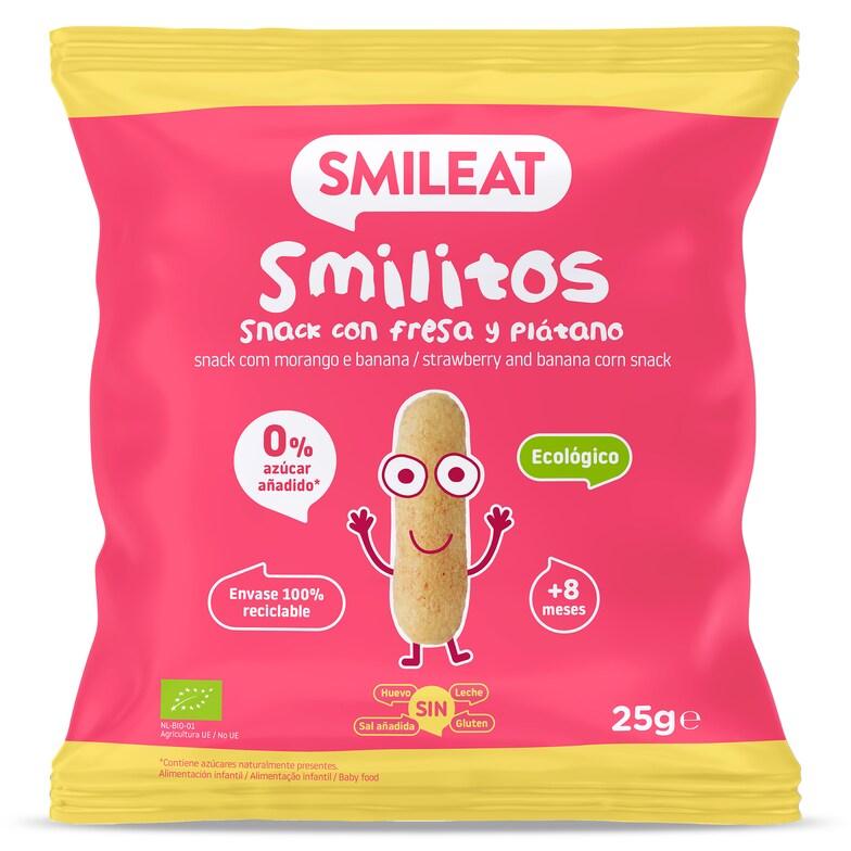 Dia Snack con fresa y plátano smilitos Smileat bolsa 25 g