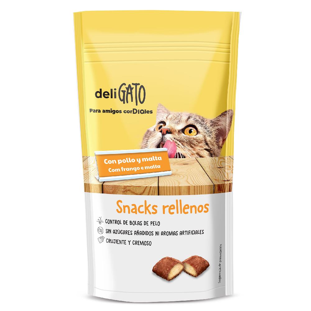Dia Snack para gatos rellenos con pollo y malta Deligato Dia bolsa 60 g