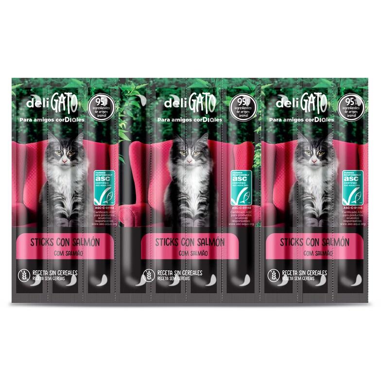 Dia Snack para gatos sticks de salmón Deligato Dia bolsa 10 unidades
