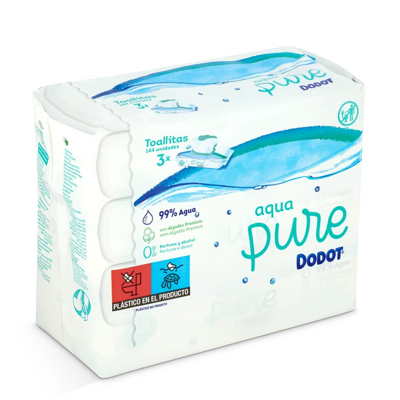 Dia Toallitas para bebés aqua pure Dodot bolsa 3 x 48 unidades