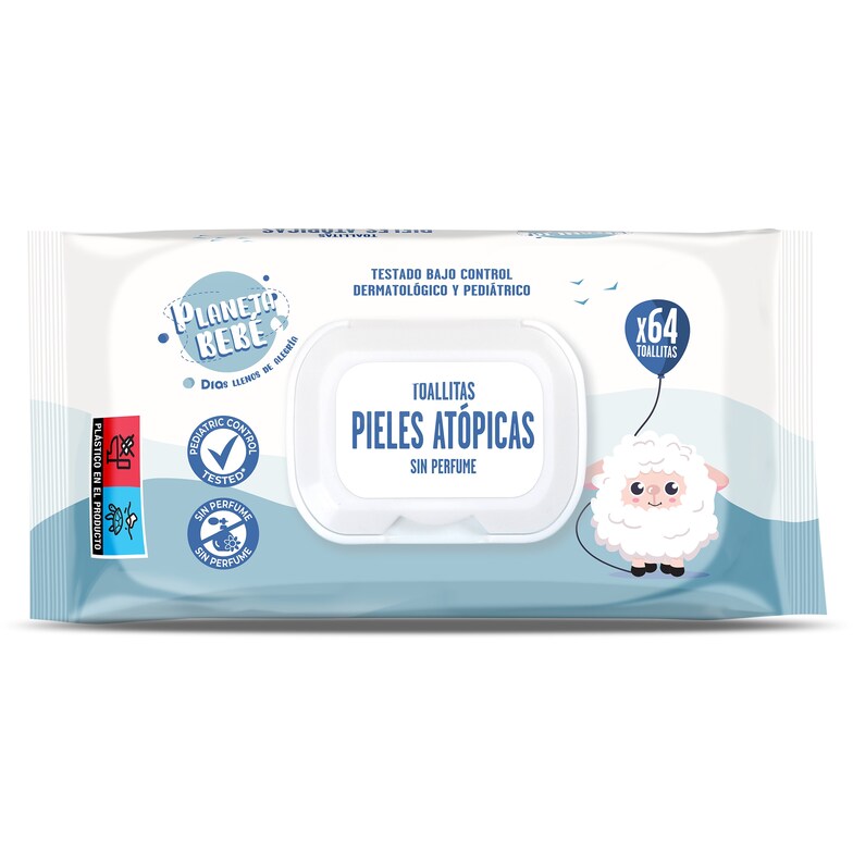 Dia Toallitas para bebés con piel atópica Planeta Bebé de Dia bolsa 64 unidades