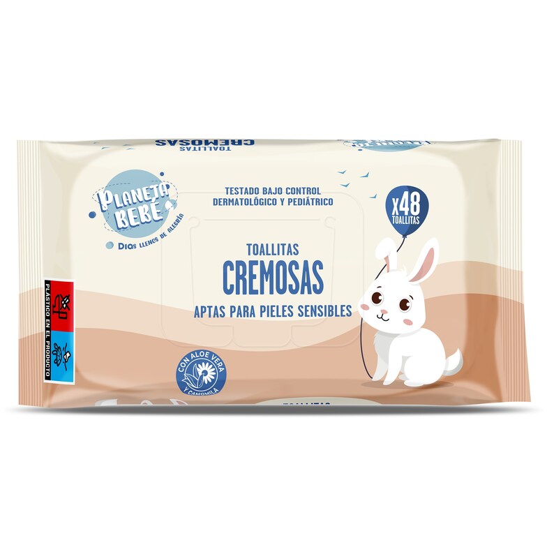 Dia Toallitas Para Bebés Cremosas Planeta Bebé De Dia Bolsa 48 Unidades
