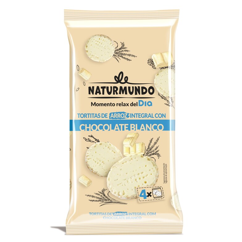 Dia Tortitas de arroz integral con chocolate blanco Naturmundo de Dia bolsa 130 g
