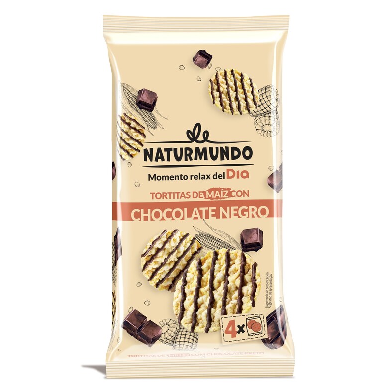 Dia Tortitas de maíz con chocolate negro Naturmundo de Dia bolsa 90 g