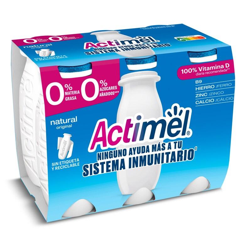 Dia Yogur desnatado líquido natural Actimel pack 6+2 x 100 g