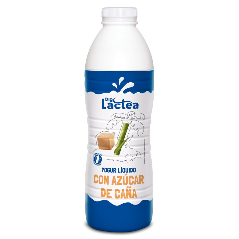 Dia Yogur natural líquido con azúcar de caña Dia Láctea botella 1 Kg