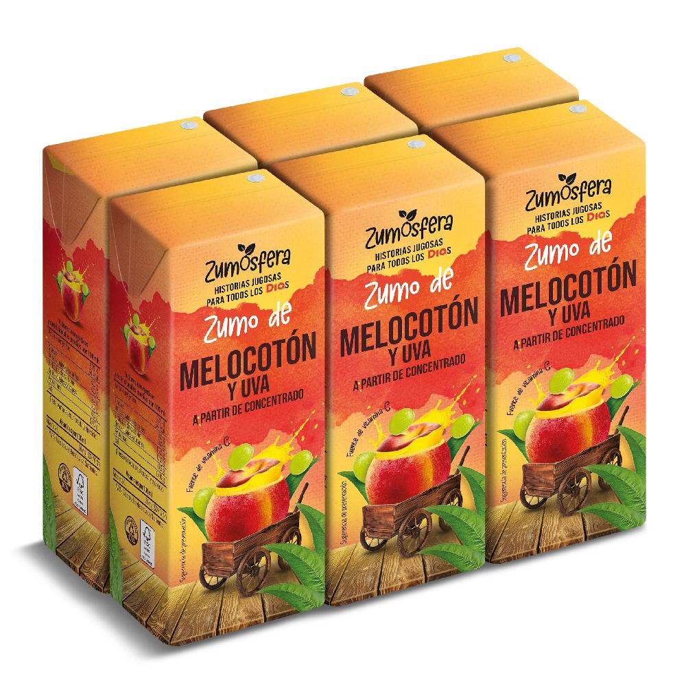 Dia Zumo de melocotón y uva Zumosfera de Dia brik 6 x 200 ml