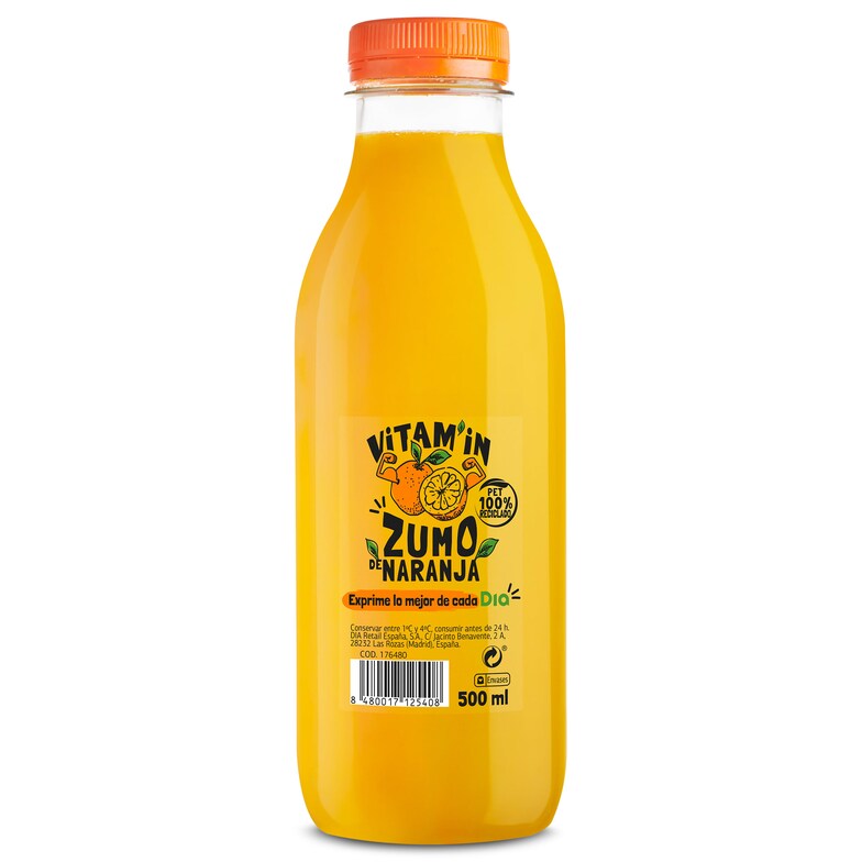 Dia Zumo de naranja recién exprimido botella 500 ml