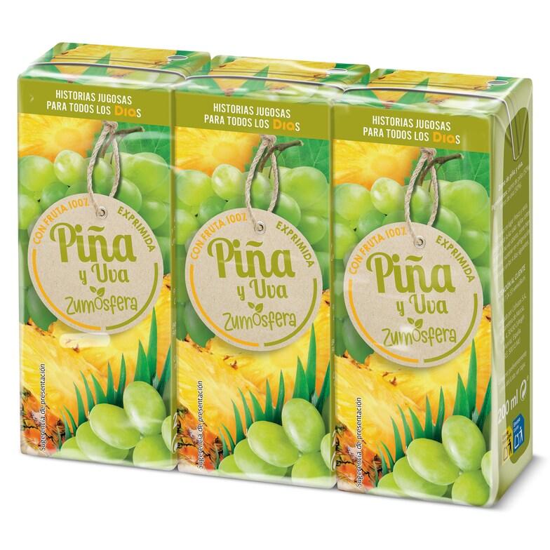 Dia Zumo de piña y uva 100% Zumosfera de Dia brik 3 x 200 ml