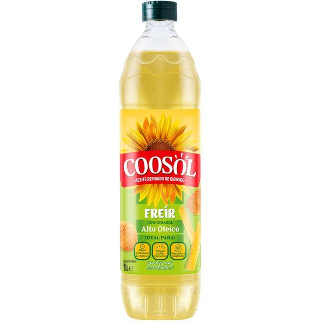 Eroski Aceite de girasol especial para freir COOSOL botella 1 litro